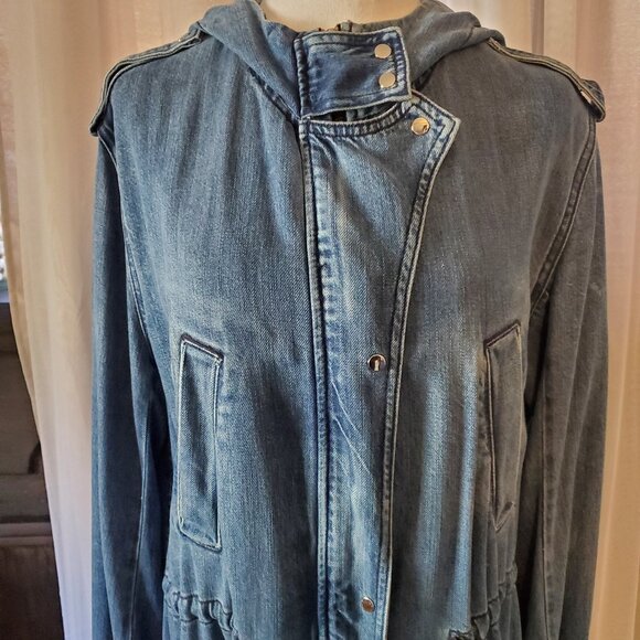 A.L.C. Denim Hooded Coat/Dress, M - Picture 3 of 4